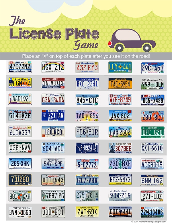 U.S. License Plates Game
